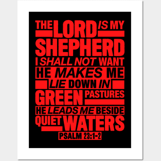 Psalm 23:1-2 The Lord Is My Shepherd Posters and Art